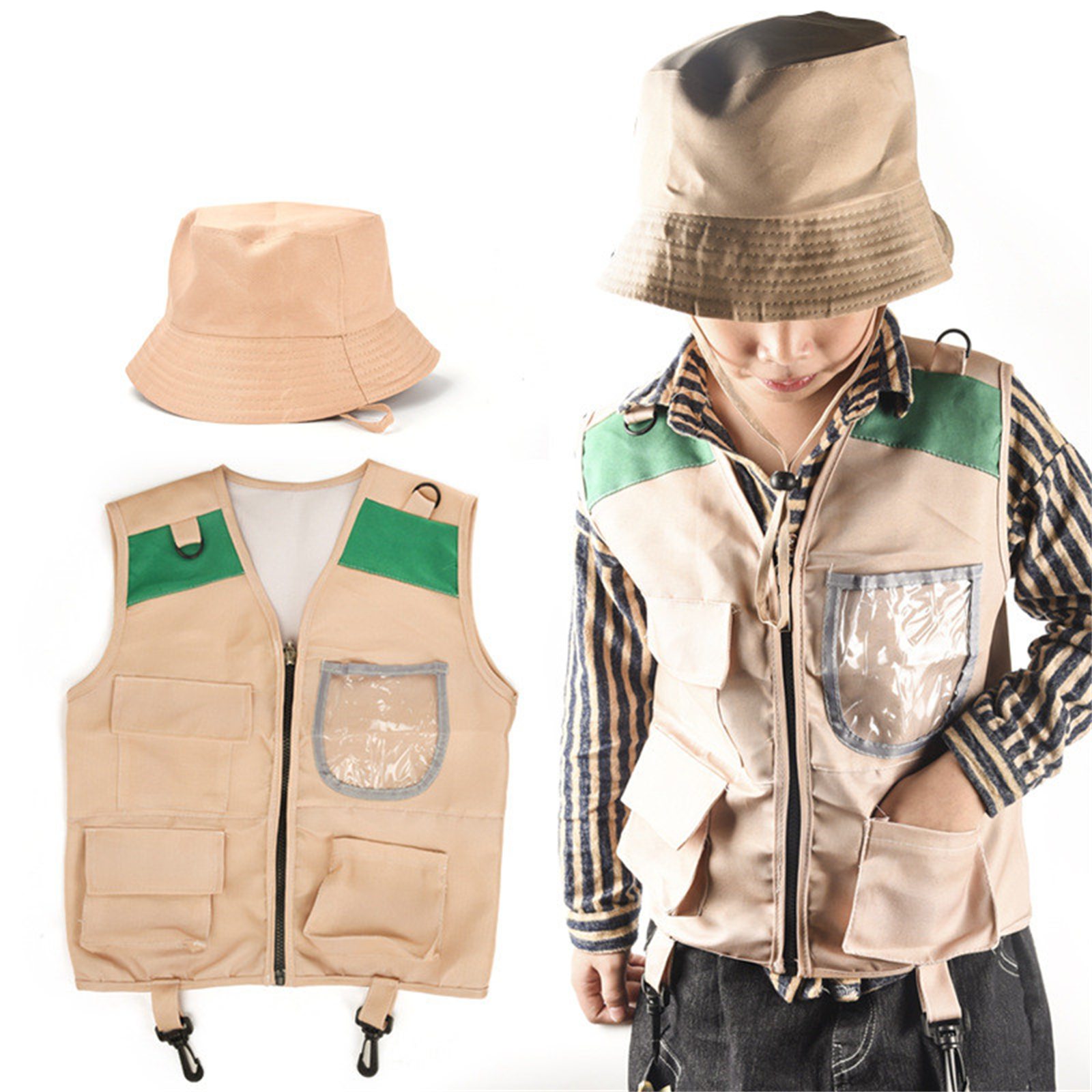 Outdoor Adventure Girl - Outdoor Children'S Adventure Suit Khaki Vest