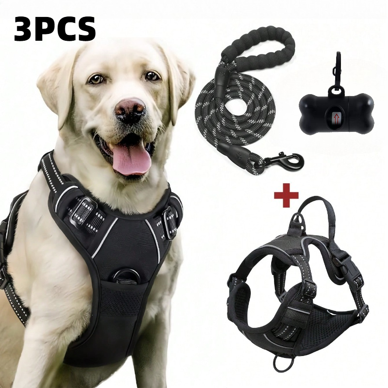 Outdoor Adventure Kit - High Reflective Dog Harness Set, Ideal