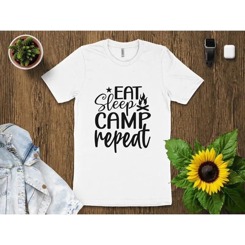 Outdoor Adventure Camp - Eat Sleep Camp Repeat T Shirt