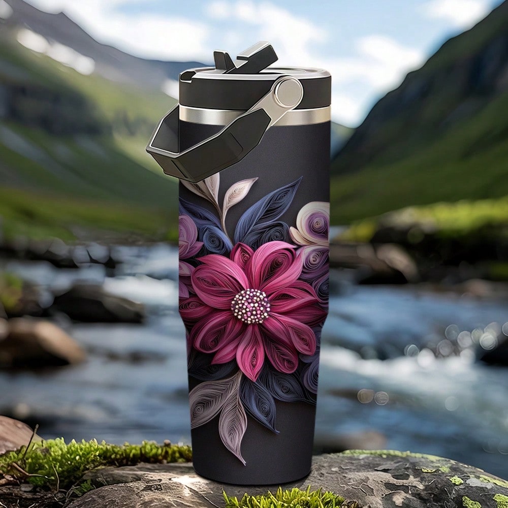 Outdoor Adventure Friends - 1pc 30oz 304 Stainless Steel Floral